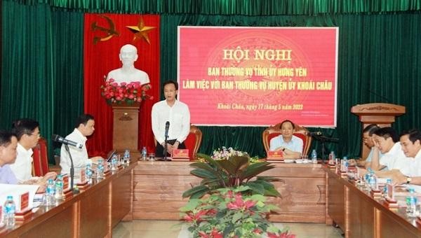Bí thư tỉnh Hưng Yên Nguyễn Hữu Nghĩa phát biểu kết luận Hội nghị.