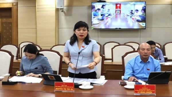 Phó Trưởng Đoàn ĐBQH tỉnh Quảng Ninh Nguyễn Thị Thu Hà, phát biểu kết luận hội nghị.