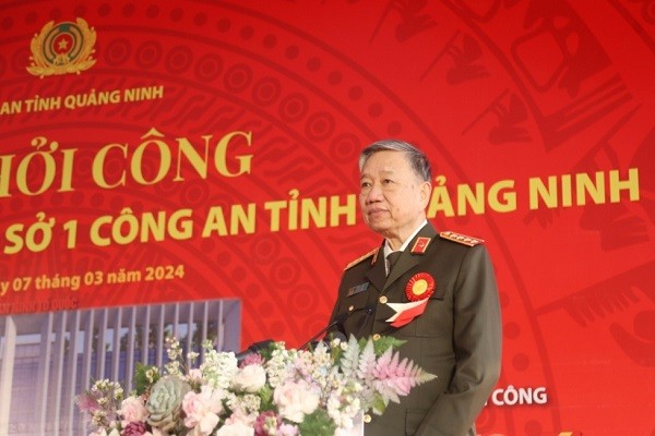 Đại tướng Tô Lâm, Bộ trưởng Bộ Công an, phát biểu tại lễ khởi công.