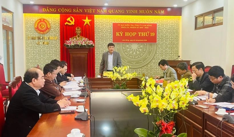 Quang cảnh kỳ họp thứ 19 của Ủy ban Kiểm tra Tỉnh ủy Lâm Đồng. (Ảnh: Báo Lâm Đồng) 