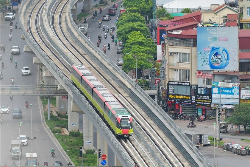 Dự án tuyến ĐSĐT số 3, đoạn Nhổn - ga Hà Nội vừa hoàn thành tuần thứ tư của giai đoạn vận hành thử nghiệm. (Ảnh: Ban Quản lý đường sắt đô thị Hà Nội) 