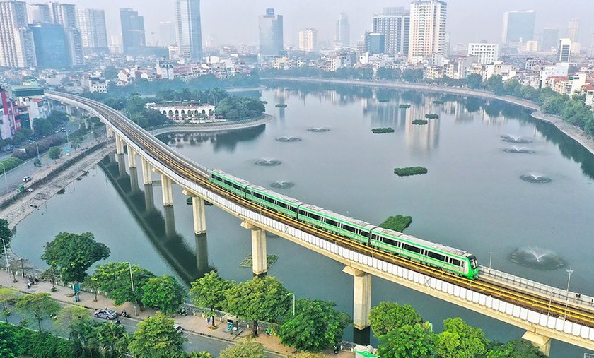 Tuyến đường sắt Cát Linh - Hà Đông. (Ảnh: HNM)