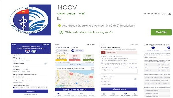 Người dân có thể khai báo y tế qua ứng dụng NCOVI.