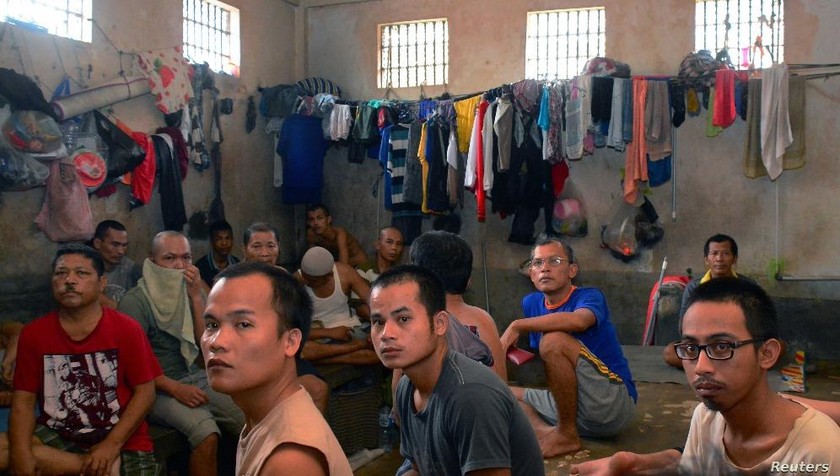 Hình ảnh tù nhân tại một nhà tù ở Indonesia.