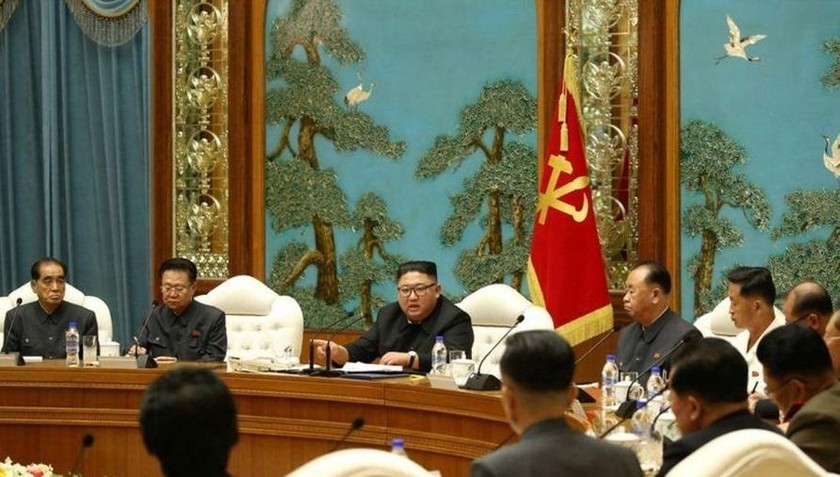 Nhà lãnh đạo Kim Jong-un phát biểu tại cuộc họp mới đây với Ban Chấp hành Trung ương đảng Lao động Triều Tiên (WPK). 