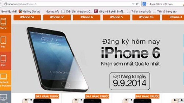 Nhiều cửa hàng tung ra chương trình khuyến mãi đặt hàng iPhone 6 - Ảnh: H.Bình