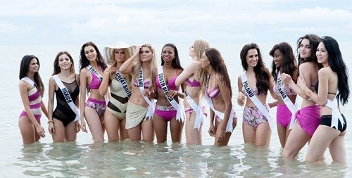 Hình ảnh các người đẹp đến từ nhiều quốc gia dự Hoa hậu Hoàn vũ.