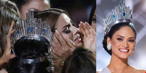 Vương miện Hoa hậu Hoàn vũ 2015 bị trao nhầm cho người đẹp Colombia.