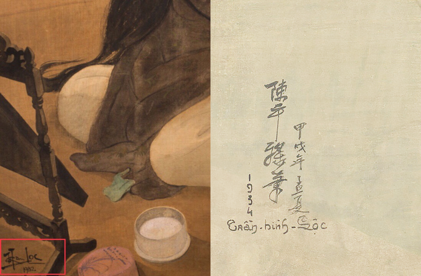 Chữ ký khác nhau một trời một vực giữa họa sĩ Trần Tấn Lộc và họa sĩ Trần Bình Lộc - Ảnh: TỔNG HỢP