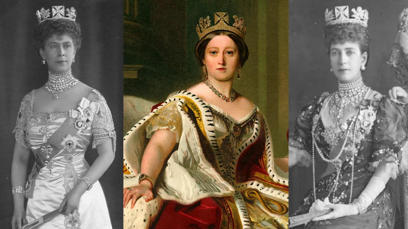 (Từ trái qua) Nữ hoàng Mary, Nữ hoàng Victoria và Nữ hoàng Alexandra đều đội Diamond Diadem. Ảnh tư liệu