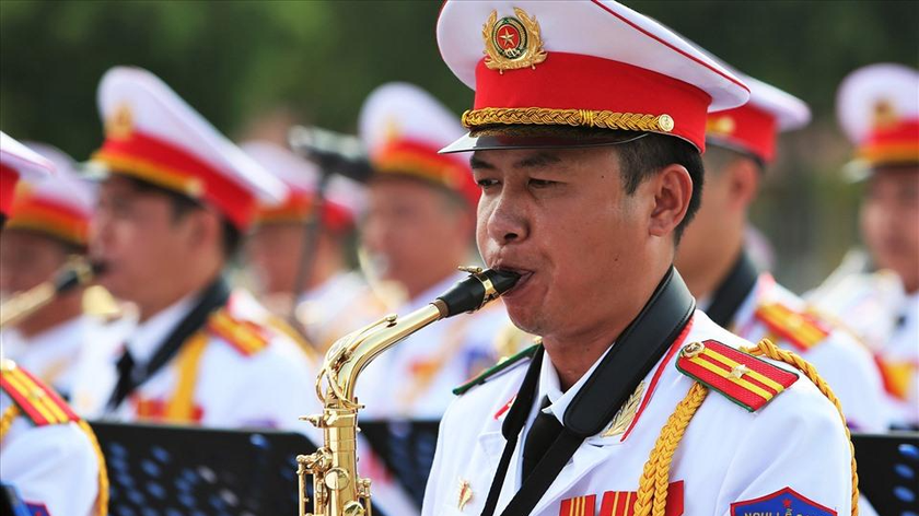 Nhạc hội Cảnh sát các nước ASEAN+ 2022 diễn ra ở phố đi bộ Hồ Gươm, quận Hoàn Kiếm, Hà Nội. Ảnh: Đ.Hiếu