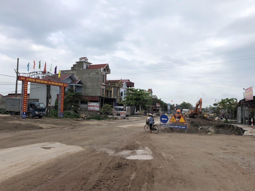 Tuyến đường ĐH 01 huyện Ninh Giang đang được khẩn trương thi công
