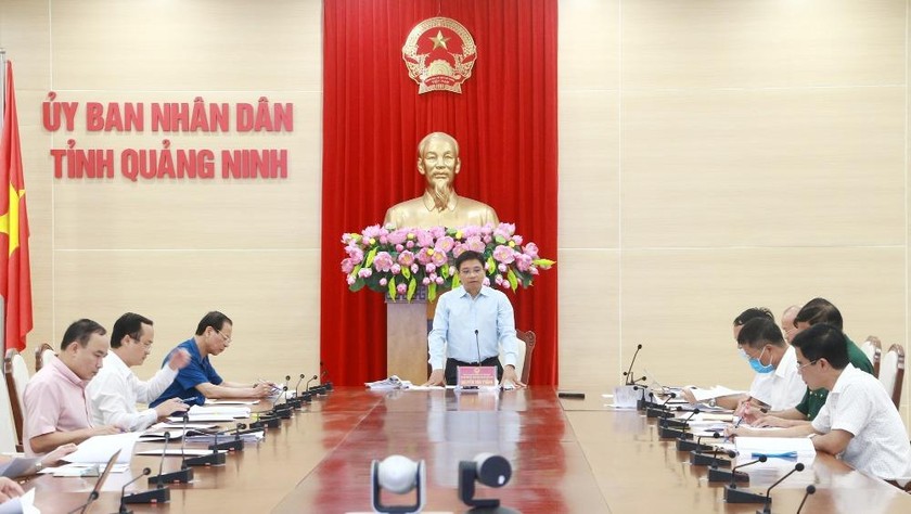Chủ tịch UBND tỉnh Quảng Ninh Nguyễn Văn Thắng phát biểu kết luận buổi làm việc.