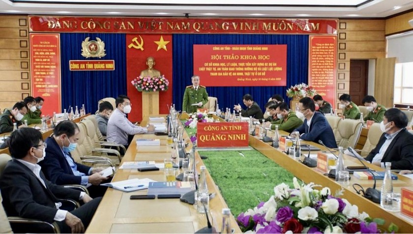 Hội thảo khoa học Công an tỉnh Quảng Ninh tổ chức đóng góp ý kiến cho 2 dự án luật.