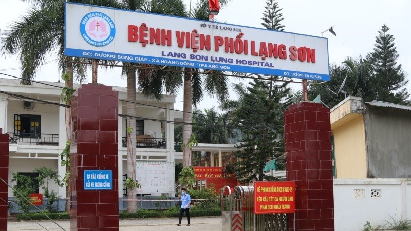 Khu Bệnh viện Phổi Lạng Sơn đã được phong tỏa sáng 6/5. Ảnh: Nhân dân