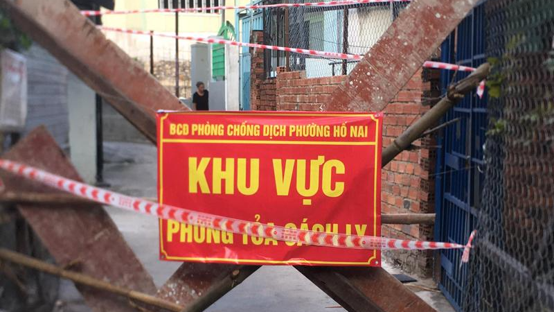 Một khu vực cách ly tại phường Hố Nai, TP.Biên Hòa. Ảnh: CDC Đồng Nai