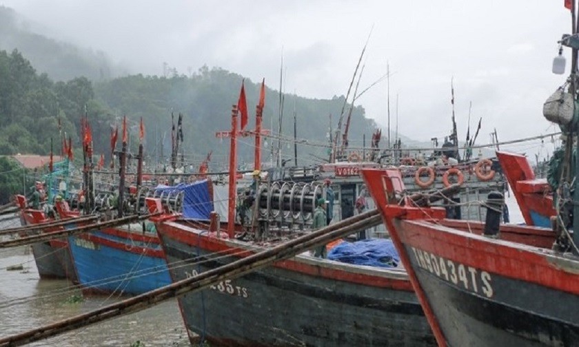 Tàu cá của ngư dân huyện Hoằng Hoá (Thanh Hoá) về bến. Ảnh: Tiền Phong