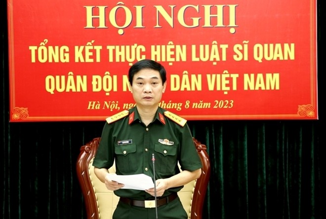 Đại tá Hà Chí Dũng, Bí thư Đảng ủy, Phó cục trưởng Cục Quân nhu chủ trì hội nghị.