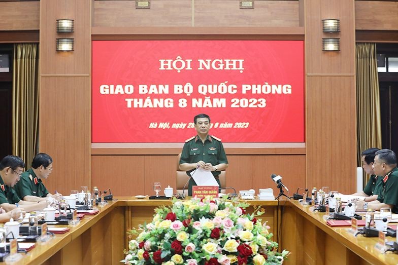 Đại tướng Phan Văn Giang phát biểu chỉ đạo tại hội nghị.