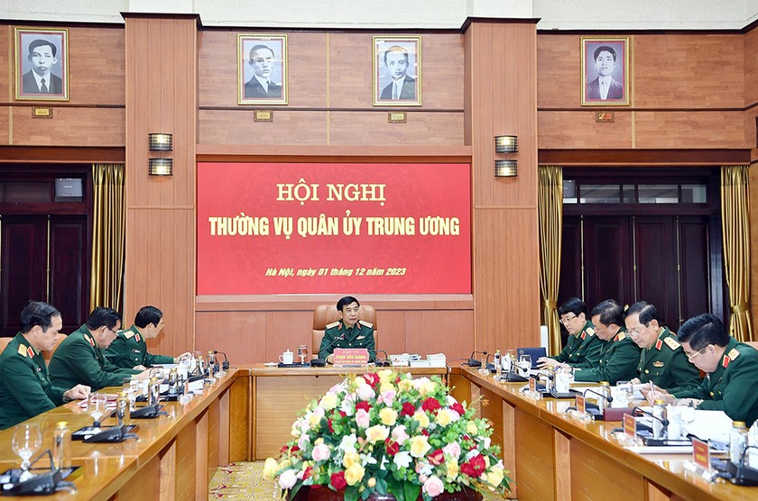 Đại tướng Phan Văn Giang chủ trì hội nghị.