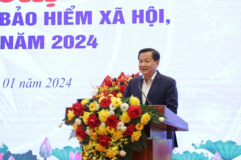 Bí thư Trung ương Đảng, Phó Thủ tướng Chính phủ Lê Minh Khái phát biểu chỉ đạo Hội nghị.