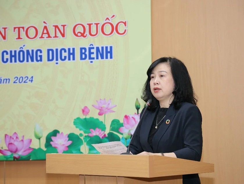 Bộ trưởng Bộ Y tế Đào Hồng Lan phát biểu tại Hội nghị. Ảnh: Trần Minh