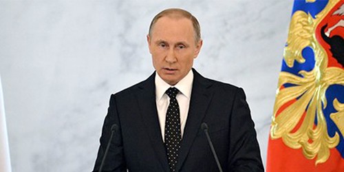Tổng thống Nga Vladimir Putin đọc thông điệp Liên bang 2015. Ảnh: RT