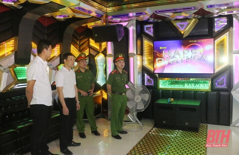 Công an Thanh Hóa kiểm tra các cơ sở kinh doanh karaoke trên địa bàn