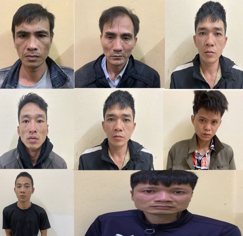 Các đối tượng mua bán, tàng trữ ma túy bị Công an huyện Hoằng Hóa bắt giữ. Ảnh: Công an Thanh Hóa.