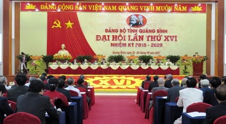 Đại hội Đảng bộ tỉnh Quảng Bình lần thứ XVI khai mạc trọng thể ngày 22/10. 