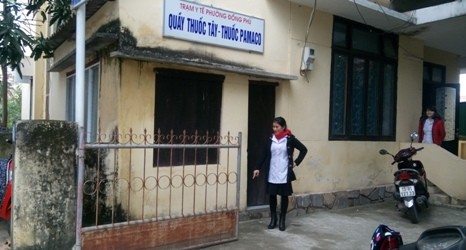 Cổng Trạm Y tế phường Đồng Phú - nơi bé gái sơ sinh bị bỏ rơi.