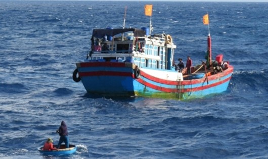 Ngư dân Quảng Bình đánh bắt hải sản trên biển khơi.
