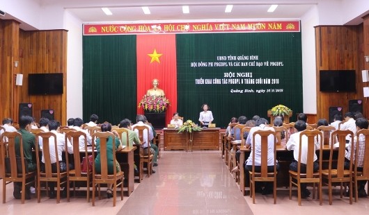 Hội nghị sơ kết và triển khai nhiệm vụ 6 tháng cuối năm 2018 của Hội đồng phối hợp PBGDPL tỉnh Quảng Bình.