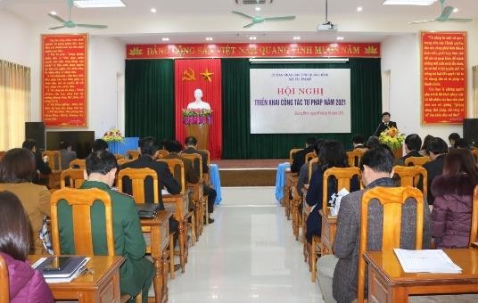 Hội nghị triển khai công tác năm 2021 của Sở Tư pháp tỉnh Quảng Bình.