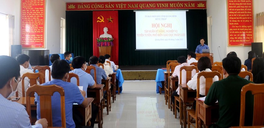 Các báo cáo viên pháp luật tại Quảng Bình được bồi dưỡng nghiệp vụ tuyên truyền, PBGDPL.