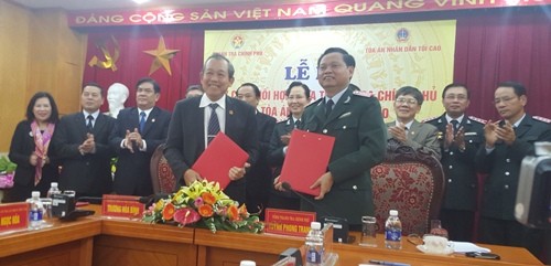 Lễ ký Quy chế phối hợp giữa Thanh tra Chính phủ và TANDTC
