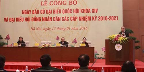 Lễ công bố ngày bầu cử ĐBQH khóa XIV và ĐB HĐND các cấp nhiệm kỳ 2016-2021