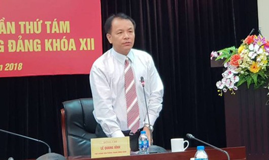 Ông Lê Quang Vĩnh - Phó Chánh Văn phòng TƯ Đảng tại cuộc họp báo.