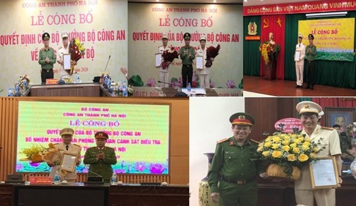Lãnh đạo Công an TP Hà Nội trao quyết định điều động, bổ nhiệm chỉ huy các đơn vị.