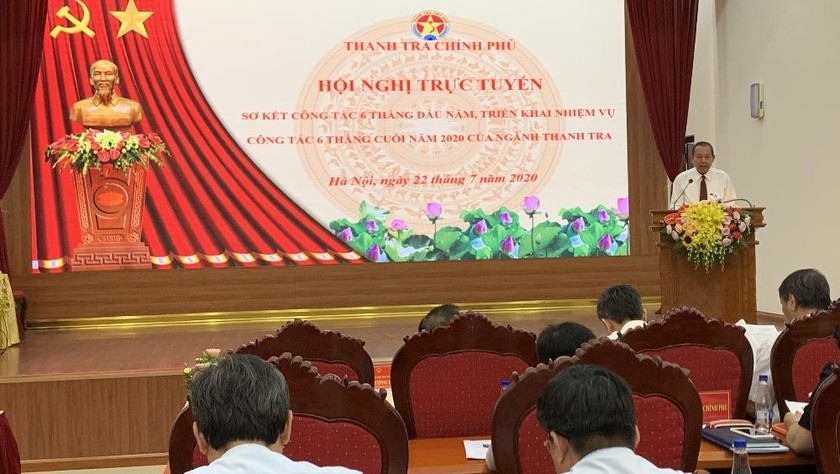 Phó Thủ tướng thường trực Trương Hòa Bình phát biểu chỉ đạo Hội nghị của ngành Thanh tra.