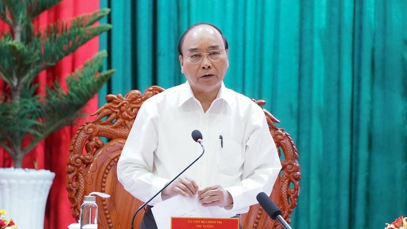 Thủ tướng Nguyễn Xuân Phúc phát biểu tại cuộc làm việc. - Ảnh: VGP/Quang Hiếu