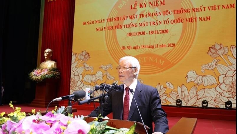 Tổng Bí thư, Chủ tịch nước Nguyễn Phú Trọng phát biểu tại Lễ mít tinh. Ảnh: TTXVN