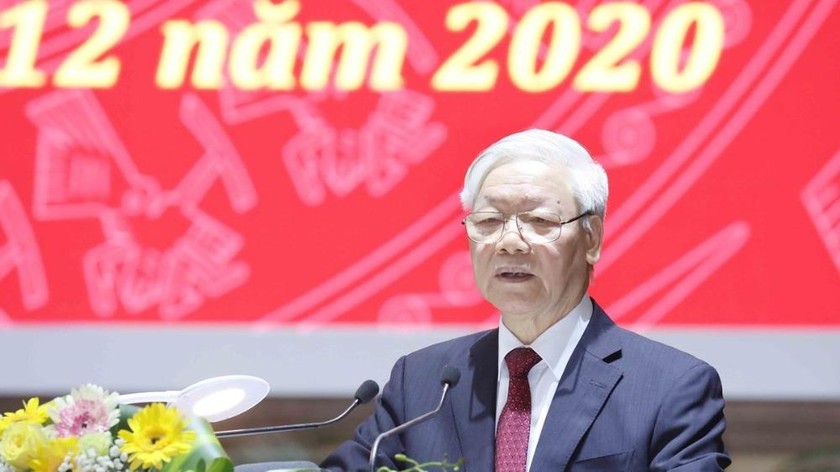 Tổng Bí thư, Chủ tịch nước Nguyễn Phú Trọng phát biểu chỉ đạo tại Hội nghị. Ảnh: TTXVN