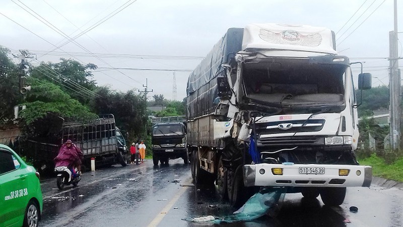 Hiện trường vụ tai nạn giao thông tại Quốc lộ 14 (đoạn qua thôn 1 xã Đăk La, huyện Đăk Hà, tỉnh Kon Tum) vào tháng 8/2020. 