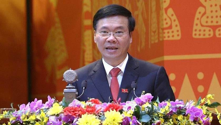 Ông Võ Văn Thưởng - Trưởng ban Tuyên giáo Trung ương trả lời báo chí về  4 nguy cơ thách thức lớn.