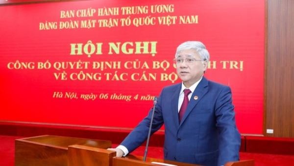 Bí thư Trung ương Đảng, Bí thư Đảng đoàn MTTQ Việt Nam Đỗ Văn Chiến phát biểu tại Hội nghị.