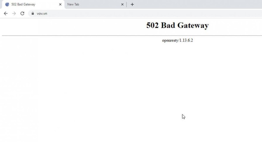 Báo Điện tử VOV bị tấn công bằng DDoS khiến độc giả không thể truy cập vào ngày 13/6/2021.