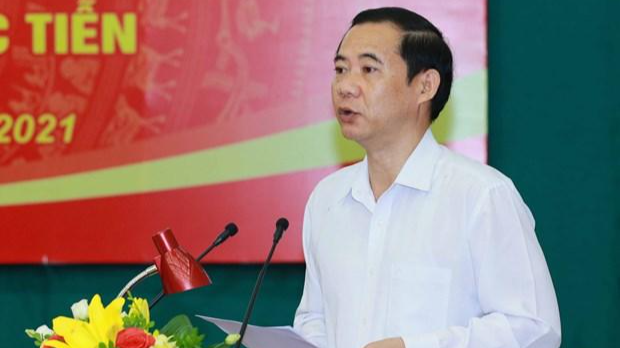 Tiến sỹ Nguyễn Thái Học, Phó Trưởng ban Nội chính Trung ương phát biểu đề dẫn Hội thảo.