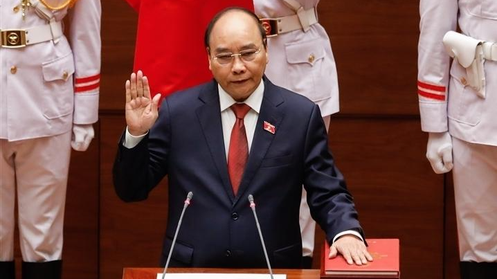 Chủ tịch nước Nguyễn Xuân Phúc tuyên thệ ngày 5/4/2021.