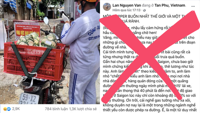 Hình ảnh giao tro cốt người mất lan truyền trên mạng xã hội sau một ngày đã nhận 2,9 ngàn lượt like, 1,3 ngàn lượt chia sẻ và gần 1.000 bình luận. (Ảnh: Facebook Lan Nguyen Van)